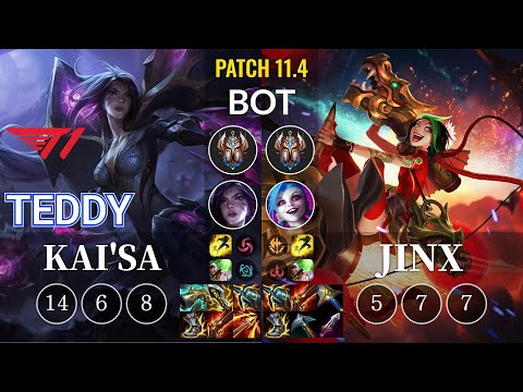 T1 Teddy Kai'Sa vs Jinx Bot - KR Patch 11.4