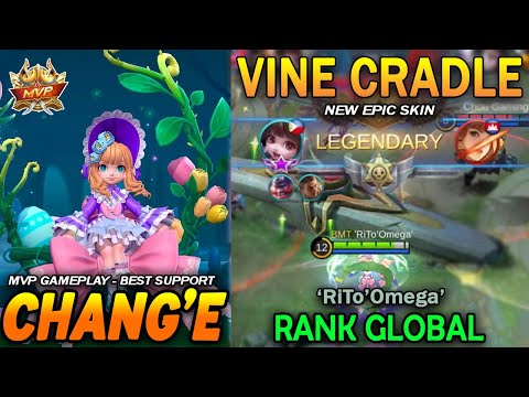 NEW EPIC SKIN CHANG'E VINE CRADLE MVP GAMEPLAY! - TOP GLOBAL CHANGE 'RiTo'OMEGA - MOBILE LEGENDS