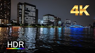 A nighttime walk through Tsukishima, Tokyo Japan  in September 2025 4K HDR