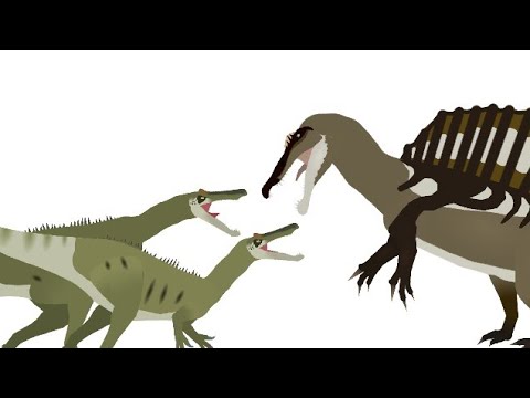Dinosaurs Cartoons: Dino Battles - Spinosaurus vs Baryonyx (2×)  (stick nodes)