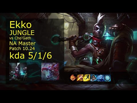 Ekko vs Cho'Gath Jungle - NA Master 5/1/6 Patch 10.24 Gameplay