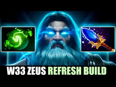 How W33 plays ZEUS with Refresher Orb & Aghanim's Scepter - Zeus MID Dota 2