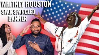 Our First Time Hearing | Whitney Houston “Star Spangled Banner” THAT VOICE 🥰😍 | REACTION