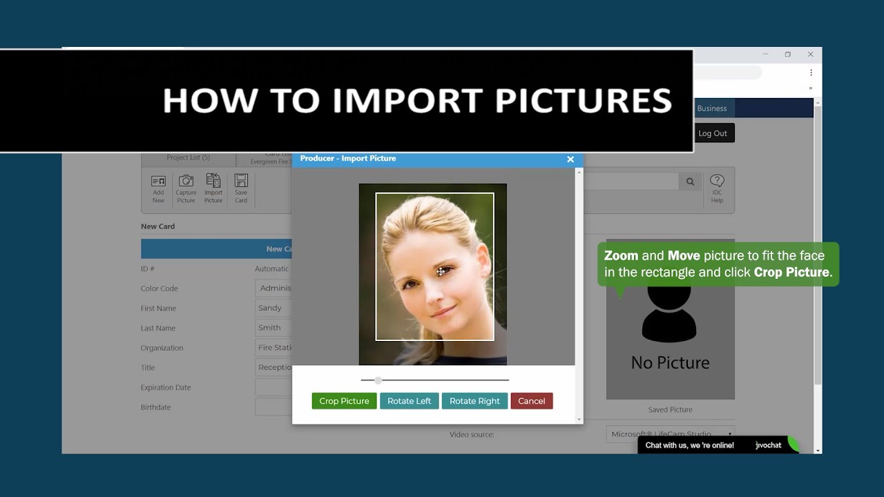 How to import a picture with IDpack in the Cloud How to import a picture with IDpack in the Cloud