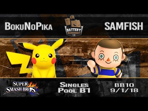 Battery Basement 10 - BokuNoPika (Pikachu) Vs. SAMFISH (Villager) - Pool B1