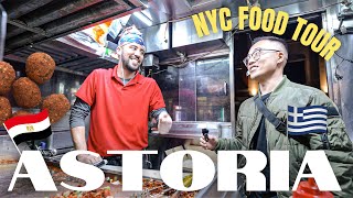 Inside Astoria NYC Food Carts & Restaurants (Greek, Halal, Egyptian Food Tour) | NYC 24 Hours Eating