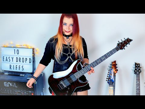 10 EASY Drop D Guitar Beginner RIFFS