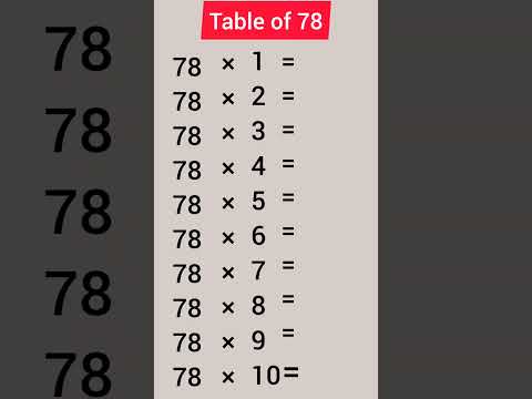 Table of 78 #shorts #education #subscribe #maths