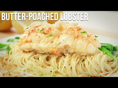 Butter-Poached Lobster Tail Over Angel Hair Pasta