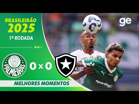 Gols e lances de Palmeiras x Botafogo
