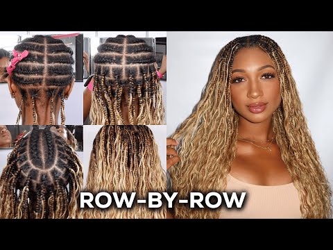 DIY BOHO KNOTLESS BRAIDS | row-by-row | full install for beginners so you can do it yourself!