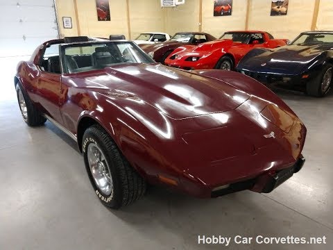 1977 Dark Red L82 Four Speed Corvette Black Interior Video