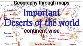 Important deserts of the world :continent wise| Deserts of the world upsc  |Deserts in the world