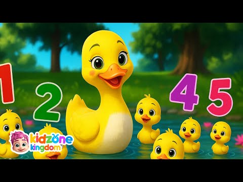 5 Little Ducks Song | Nursery Rhymes & Kids Songs | KidZone Kingdom