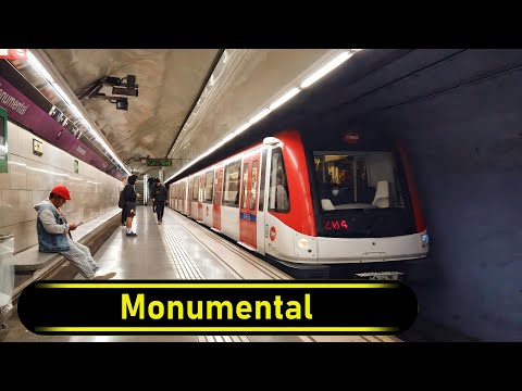 Metro Station Monumental - Barcelona 🇪🇸 - Walkthrough 🚶