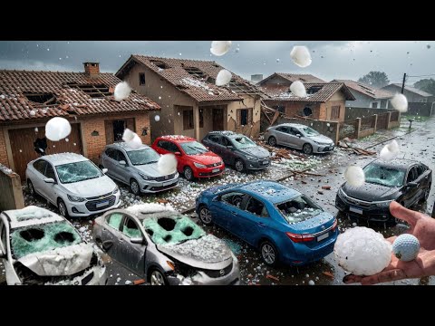 Chaos in Brazil: Hailstorm Hits Erechim in Rio Grande do Sul, Car Windows Smashed