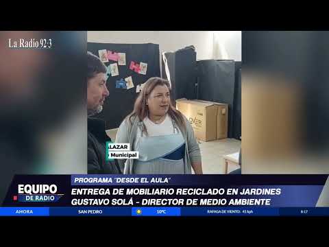 Entrega de muebles reciclados a diferentes jardines
