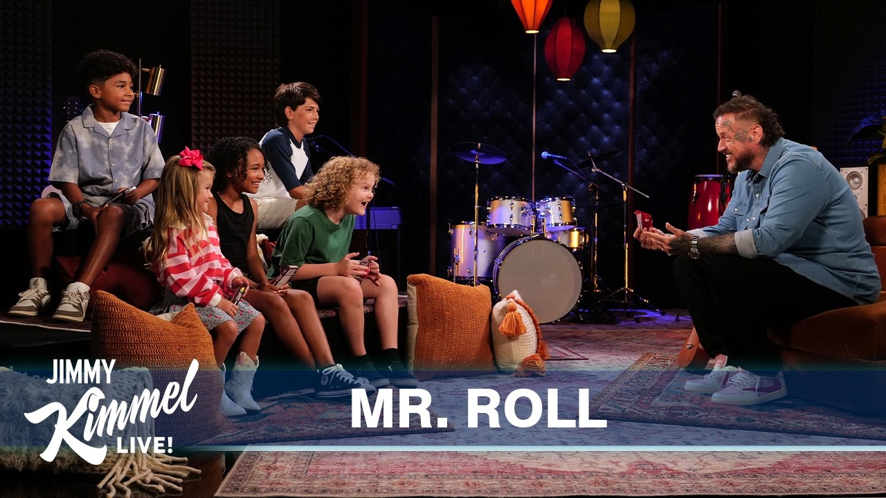 Video: Jelly Roll recruits kids for chaotic songwriting on Jimmy Kimmel Live