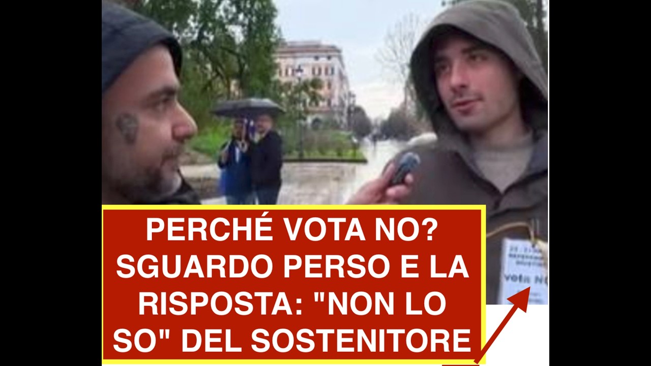 PERCHÉ VOTA NO? SGUARDO PERSO E LA RISPOSTA: "NON LO SO" DEL SOSTENITORE
