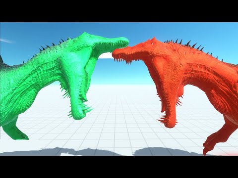 GREEN LANTERN SPINOSAURUS vs RED LANTERN SPINOSAURUS  DEATH RUN - Animal Revolt Battle Simulator