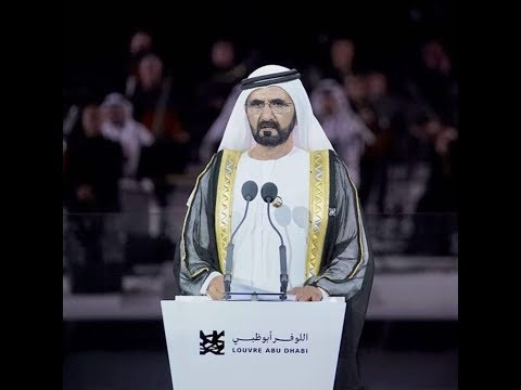  صاحب السمو الشيخ محمد بن راشد آل مكتوم-أخبار-محمد بن راشد ومحمد بن زايد والرئيس الفرنسي يفتتحون متحف اللوفر أبوظبي