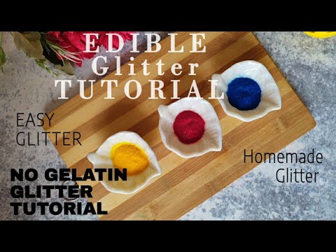 Edible glitter| No Gelatin glitter 🙀|Vegan glitter DIY✨💖| 2 ingredients glitter tutorial 🥰