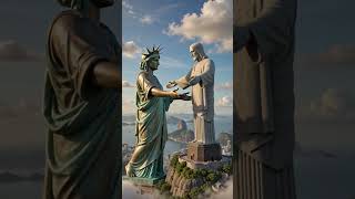CRISTO REDENTOR RECEBE A ESTÁTUA DA LIBERDADE NO RJ