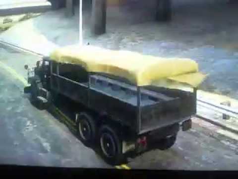 GTA V military barrank truck police chase