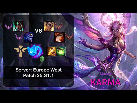 Karma Support + Aurelion Sol vs Rell + Miss Fortune - EUW Master - Patch 25.S1.1