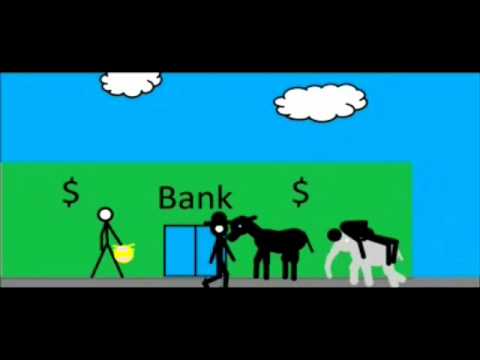 Stick man bank robber