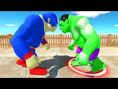 SUPERMAN GORO vs HULK GORO DEATH RUN - Animal Revolt Battle Simulator 2022