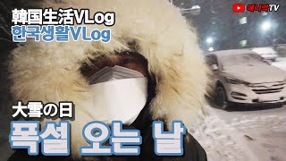 한국생활VLog - 폭설 내리는 날 l 韓国生活Vlog-韓国の冬は-１５度
