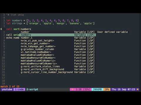 Vimscript Tutorial List Removing Duplicates