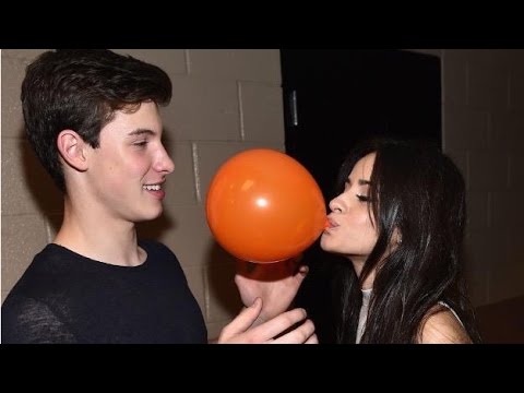 Shawn Mendes and Camila Cabello sing with helium