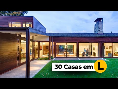 30 Modelos de Casas em L Espetaculares para inspirar seu Projeto