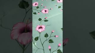 Sky blue hand painted tabby silk dupatta, to order or customize contact on || 7696232683 ||