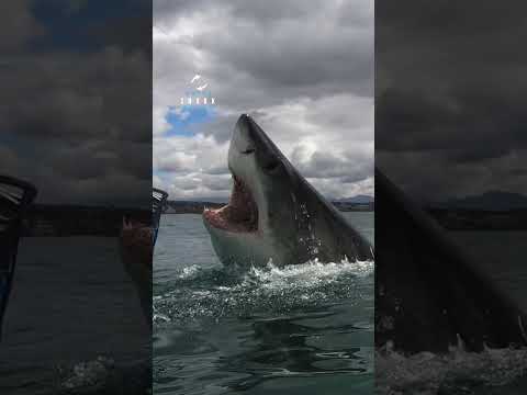 Gigantic Great White Shark Launches Out Of The Water