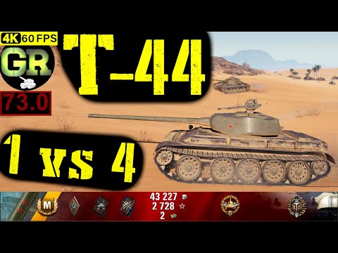73_World of Tanks T-44 WoT Replay - 6 Kills 4.5K DMG(Patch 1.4.0)
