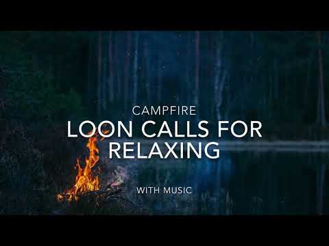 25 Minutes - Loon Calls For Relaxing; With Music And Sound Of Crackling Fire