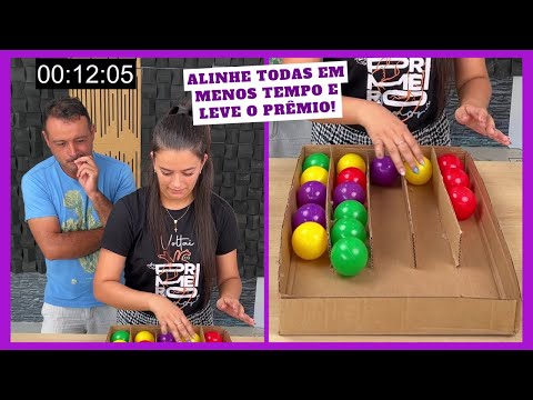 JOGO DAS CORES: Quem alinhar todas as bolas pela cor em menos tempo leva o prêmio pra casa!