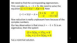 Complex Eigenvalues