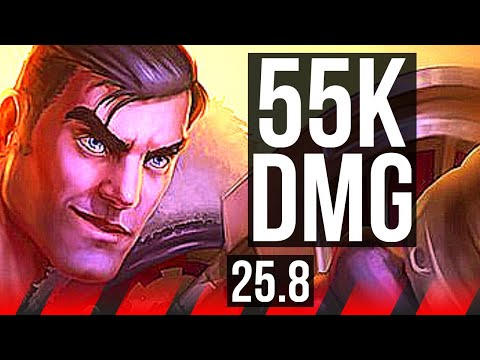 JAYCE vs YASUO (TOP) | 8 solo kills, 55k DMG, Legendary, 18/4/4 | KR Diamond | 25.8