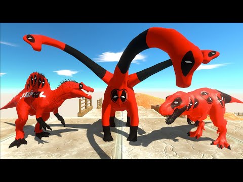 DEATH RUN vs DEADPOOL BRACHIOSAURUS TEAM FPS PERSPECTIVE - Animal Revolt Battle Simulator