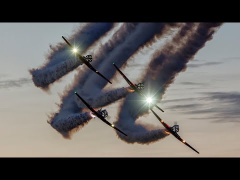 Aeroshell Aerobatic Twilight Show with AeroLEDs Lighting