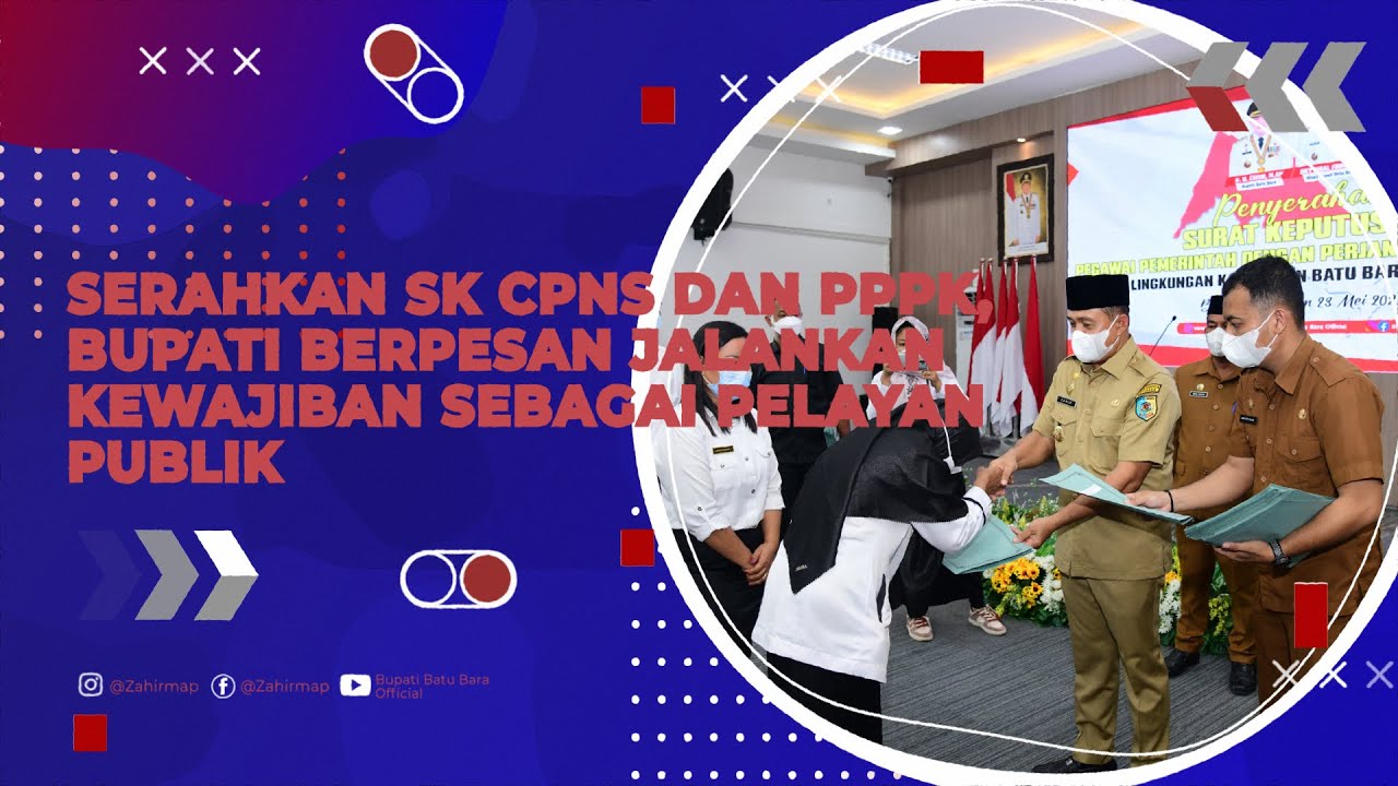 SERAHKAN SK CPNS DAN PPPK, BUPATI BERPESAN JALANKAN KEWAJIBAN SEBAGAI PELAYAN PUBLIK
