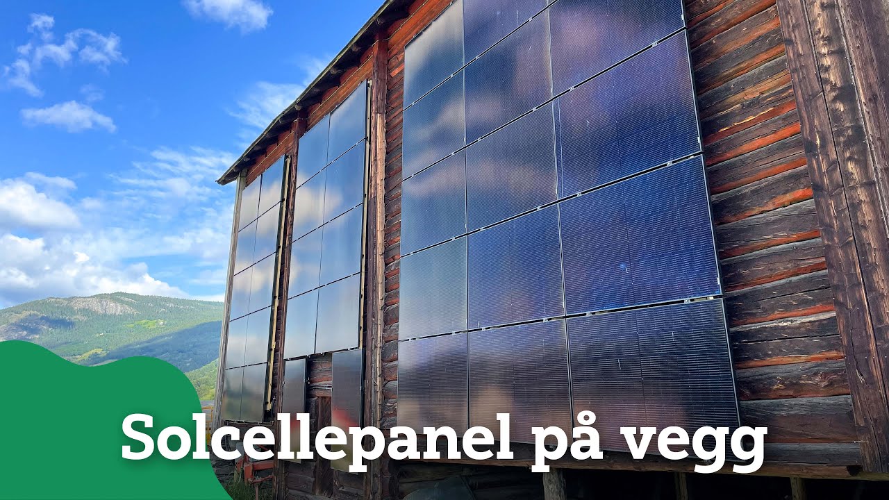 Solcellepanel på vegg