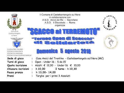 "Scacco al Terremoto" - torneo semilampo - Castelsantangelo - Macerata