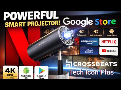 Crossbeats Lumex Pro Smart Projector 4k Ultra HD, Mini Projector for Room Native 1080P, Upto 14000 L