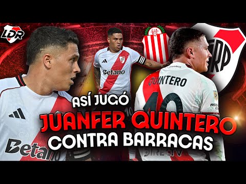 ASÍ JUGÓ JUANFER QUINTERO 🧠⚽Contra Barracas Central 👏  River 1-0 Barracas  #riverplate
