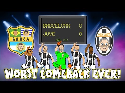 😆WORST COMEBACK EVER😆Juve beat Barca! (0-0 Champions League Quarter Final 2017 Parody Highlights)
